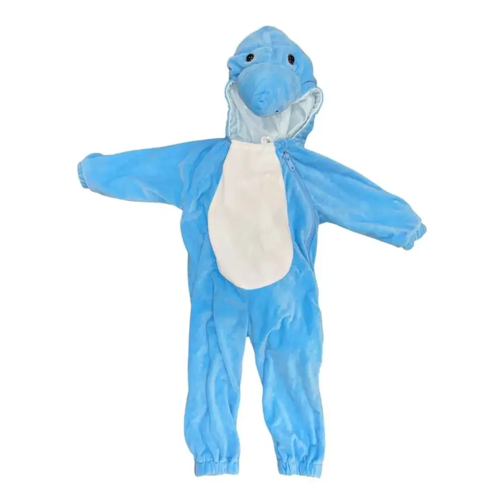 Baby Shark Halloween Costume Toddler Size 18-24 Months Plush Jumpsuit Blue